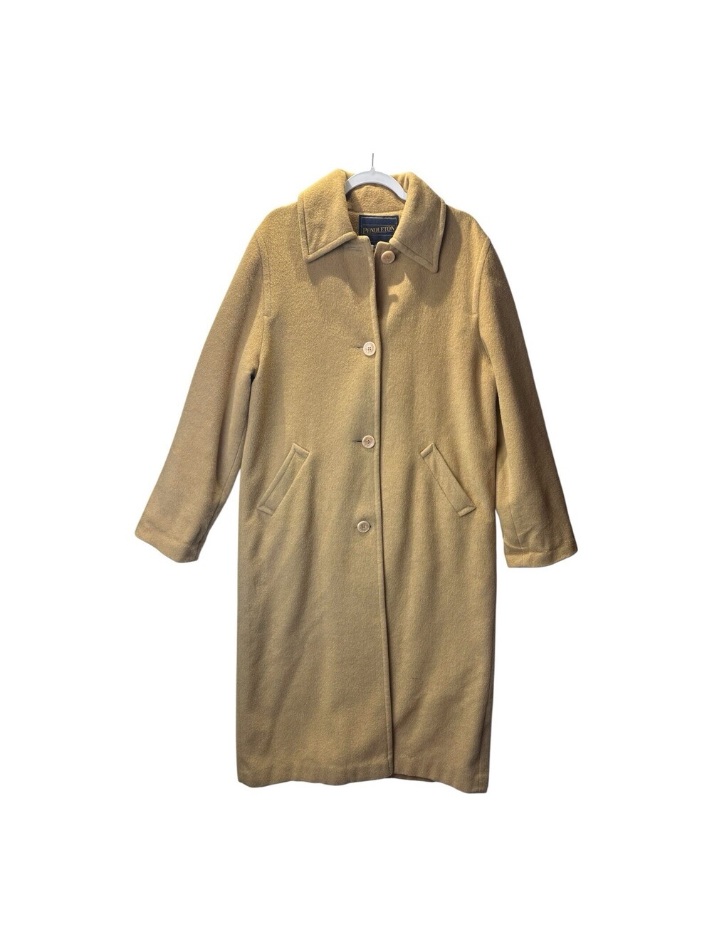 Pendleton 3/4 Length Wool Tan Trench Coat Pink Lined Women's Size 10